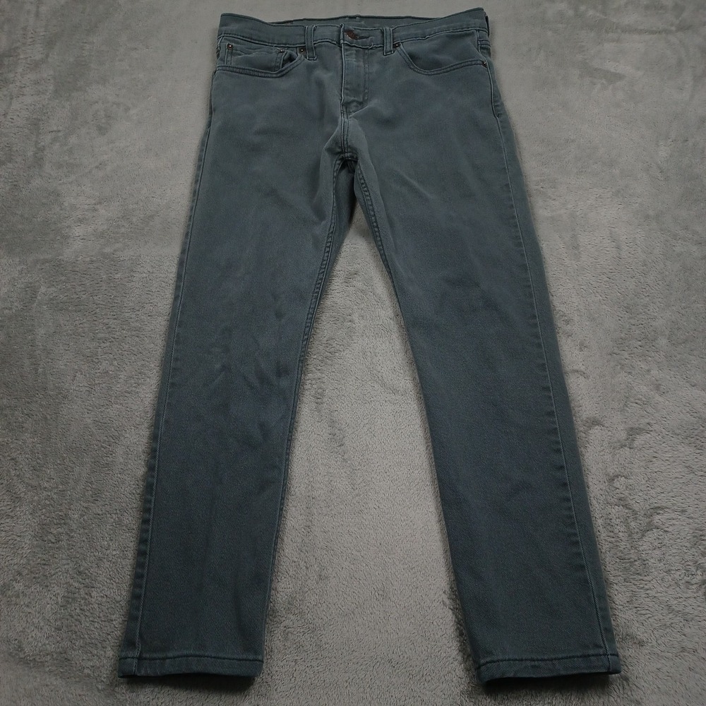Levi's 512 Jeans Mens 32x28 Gray Slim Tapered Distressed Denim